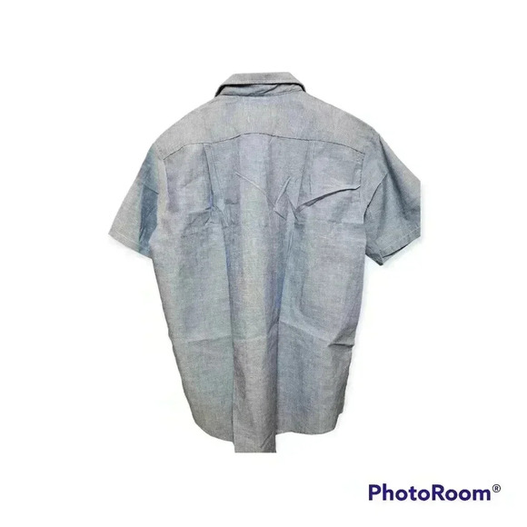 Vintage 70s Big Mac short-sleeved button-down chambray blue shirt. Size XL NWT - Picture 2 of 6